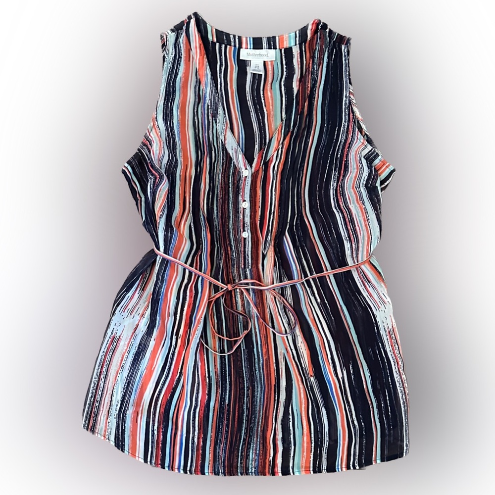 Maternity Blouse by Motherhood Size L Stripes